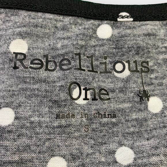 Rebellious One Junior’s Polka Dot Tank Top Black Small - Picture 6 of 7